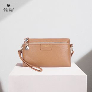头层牛皮多层女包2023新款软皮斜挎单肩腋下包简约手机轻便拉链包