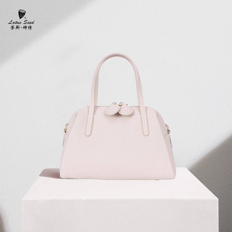 劳斯帅特小众保龄球大容量高尔夫头层牛皮洋气质感手提波士顿女包