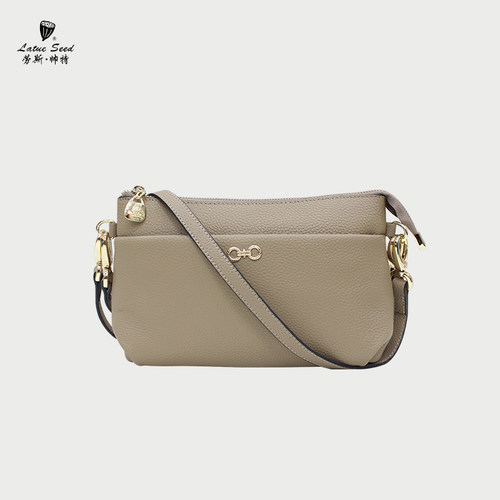 头层牛皮斜挎劳斯帅特手拿包