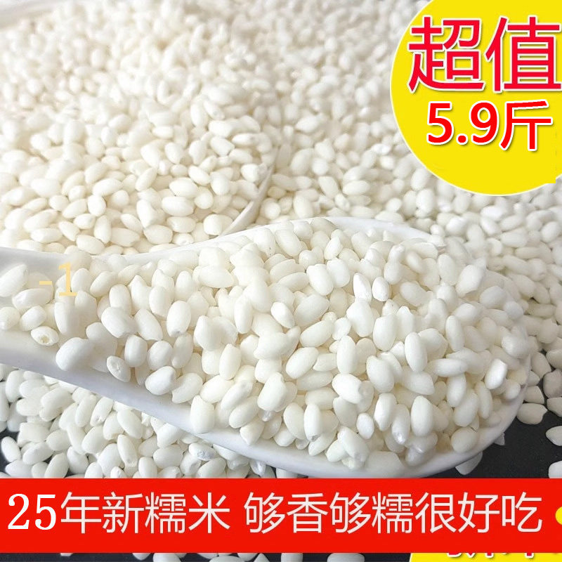圆粒糯米圆粒新糯米白江米包粽子酒酿糍粑汤圆杂粮安徽当季新糯米