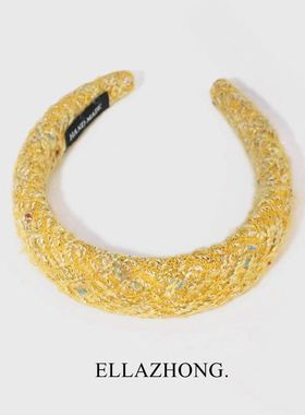 梧桐~黄色显白2025春季新款发箍头箍小香风复古名媛韩国发饰头饰