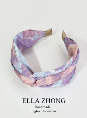 紫色晚霞发箍头箍宽边简约超仙发卡甜美多巴胺压发饰减龄清新复古