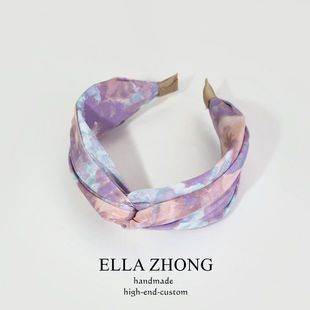 紫色晚霞发箍头箍宽边简约超仙发卡甜美多巴胺压发饰减龄清新复古