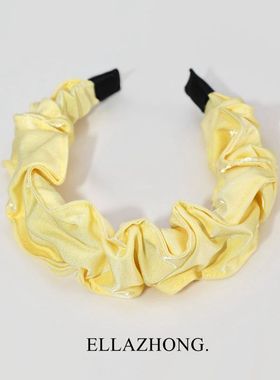 多巴胺小鸡黄色发饰增颅顶优雅法式复古发箍头箍气质小众原创发卡