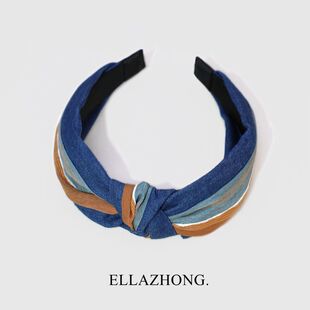 原创设计 复古港风发卡文艺百搭 条纹发箍头箍宽韩国发饰头饰个性