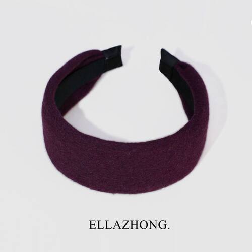 羊毛高品葡萄紫色宽发箍气质发饰