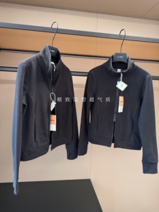 2026春秋新款 潮 AHTH含羊毛蚕丝洋气双拉链立领外套女纯色百搭开衫