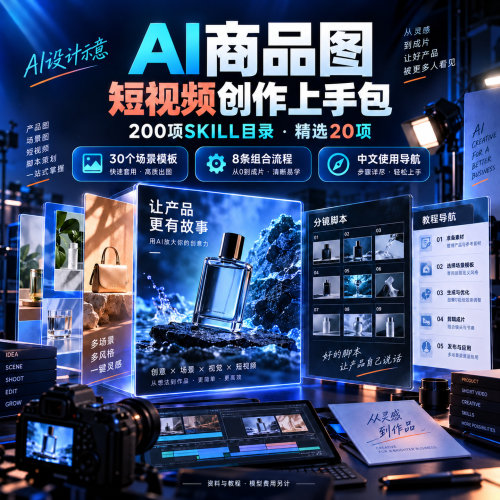 AI商品图短视频创作工具200项技能目录30场景模板中文导航