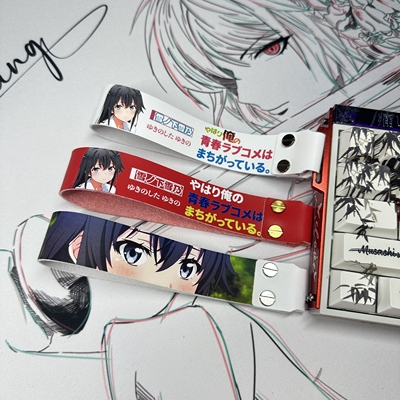 雪乃二次元游戏键盘飘带潮牌diy创意个性简约wooting装饰挂件皮质