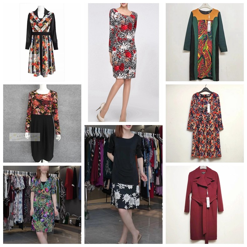 长袖针织连衣裙合集印花40码女士精品包臀裙中长款2024春秋沐*兰