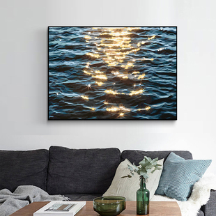 水波光粼粼DIY数字油彩画大海洋现代装饰画客厅餐厅卧室床头挂画