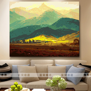 大卫巨人山数字油画DIY填充油彩画北欧客厅风景装饰画世界名画