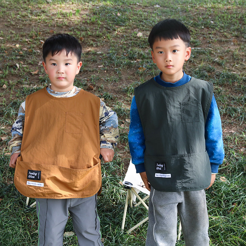 马甲儿童围裙厨房家用2025新款男孩防脏罩衣水油画画定制logo印字,家庭/个人清洁工具,围裙,淘宝优惠券,粉丝福利购,淘宝优惠卷