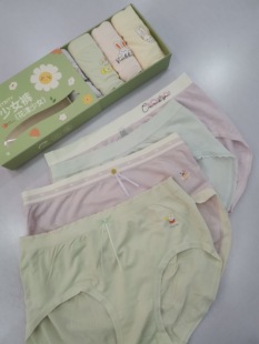 少女三角内裤中大童胖童学生女孩底裤成人可穿盒装无缝莫代尔内裤