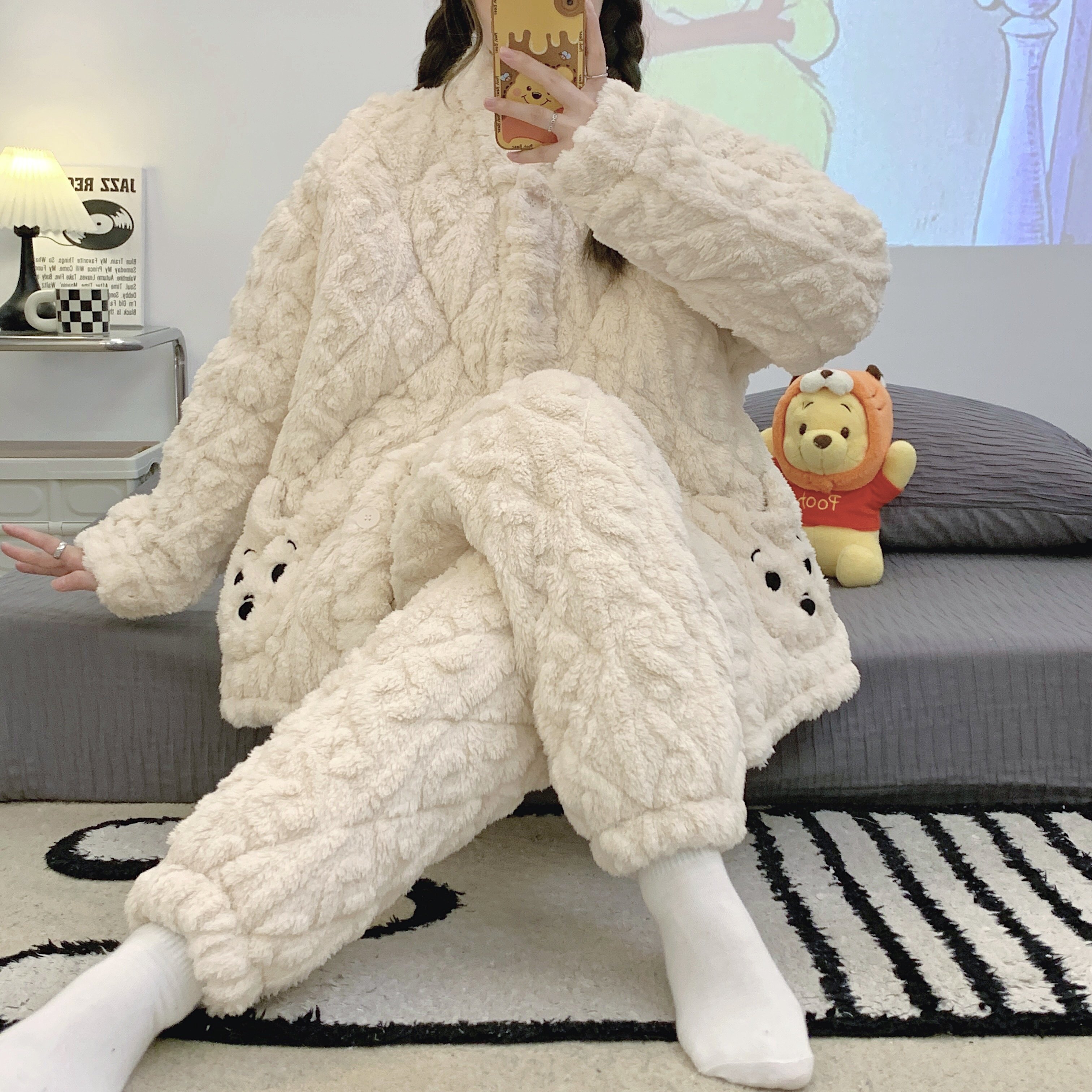 加厚三层夹棉睡衣女冬款2025新款女孩大童学生保暖棉袄家居服套装,童装/婴儿装/亲子装,家居服套装,淘宝优惠券,粉丝福利购,淘宝优惠卷