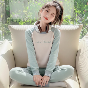 冬季大童女生保暖内衣套装加厚加绒高中初中学生校服内搭秋衣秋裤