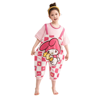 潮萌空调连体睡衣美乐蒂睡袋防着凉踢被夏女孩大童可爱卡通家居服