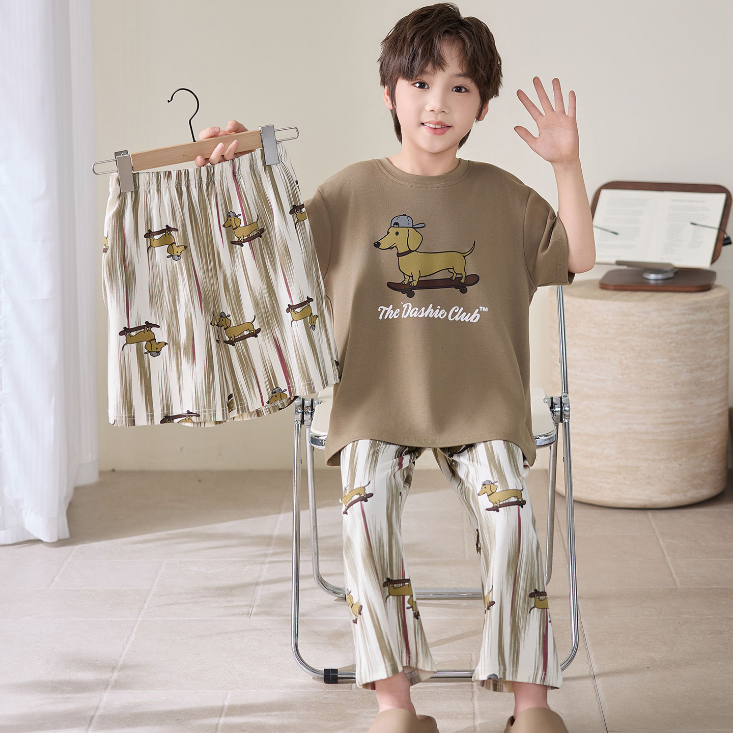 2026新款春夏季男童睡衣套装图片