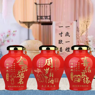 景德镇陶瓷空酒坛周岁封酒满月百天百日封坛女儿红状元红酒瓶定制