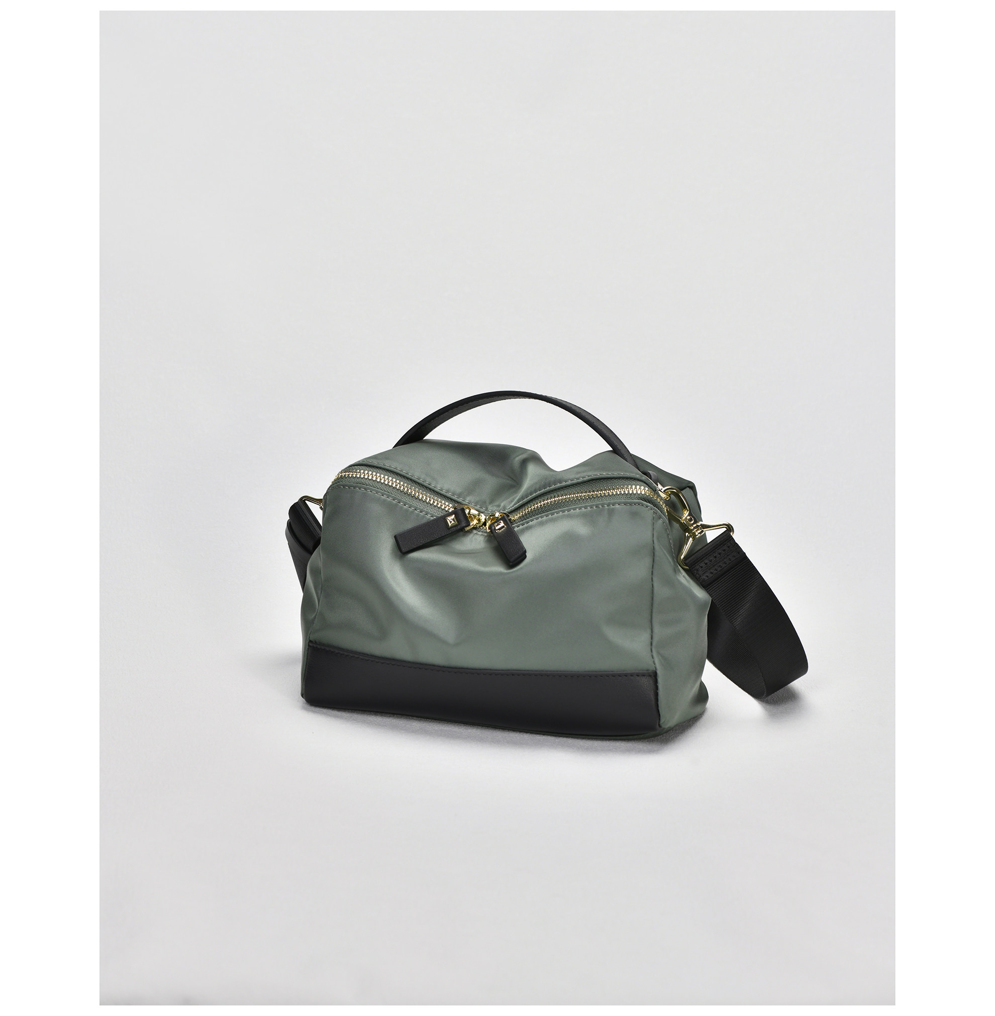 日韩春夏牛津布撞色牛皮手提单肩斜挎通勤mini枕头小方包邮差女包