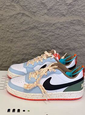 Nike耐克CourtBoroughLow2白蓝冰淇淋低帮男女运动板鞋DX6052-101