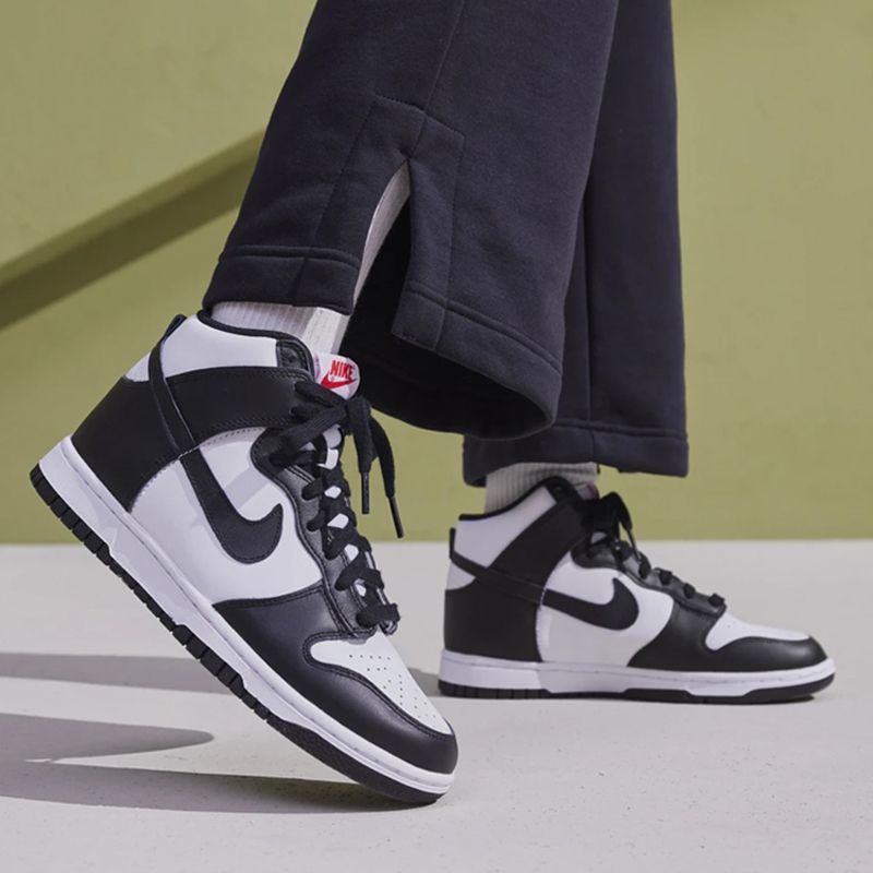 Khaki24黑白熊猫增高帮休闲板鞋