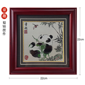 熊猫蜀锦摆件四川成都礼物出国送老外商务会议接待礼品旅游纪念品