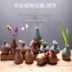 奇异粗陶手绘水培花瓶创意手工摆件桌面陶瓷小花器家居中式 干花插
