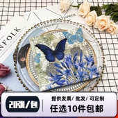 厂家直销 方形纸巾餐厅咖啡厅折叠面巾纸 蝴蝶花草彩色印花餐巾纸