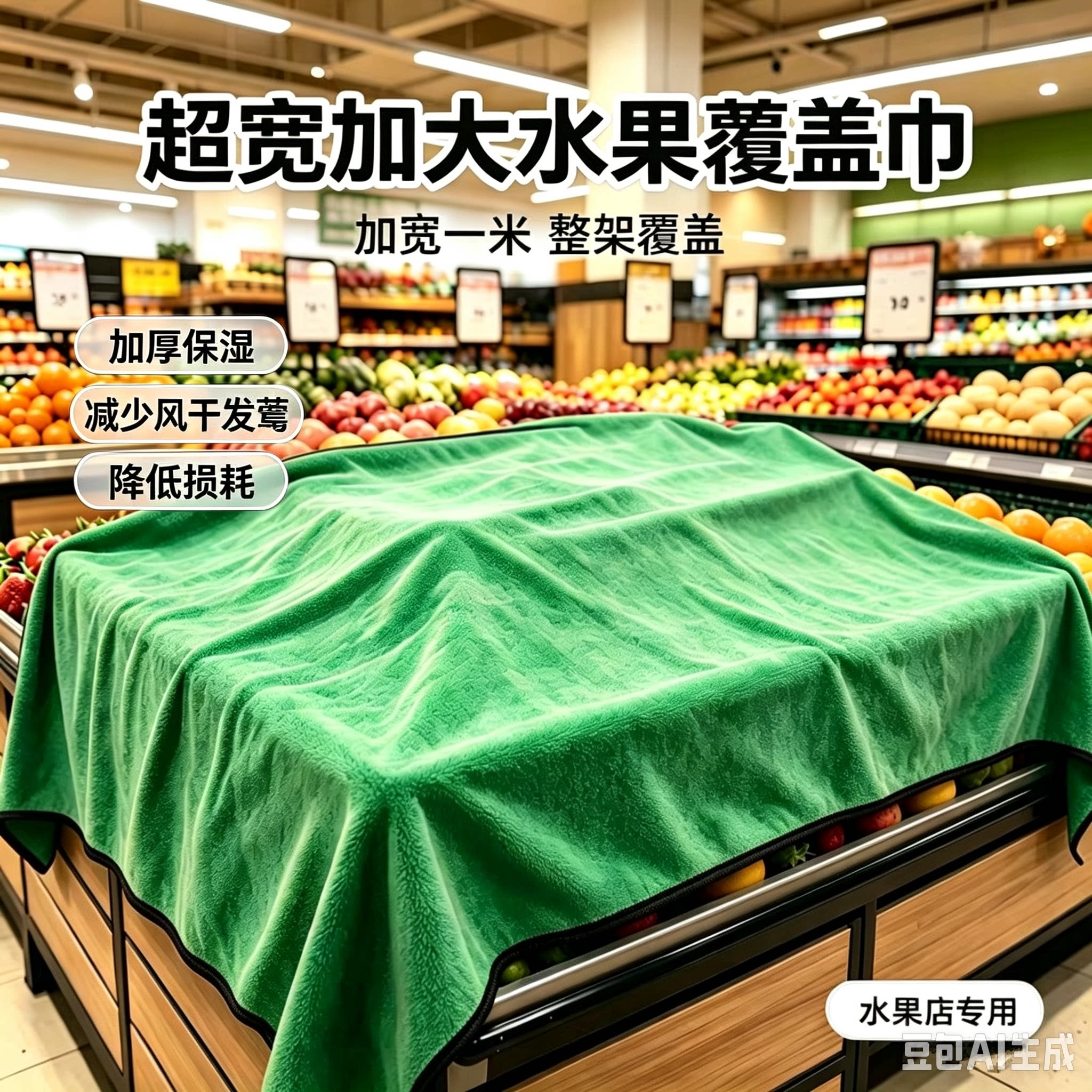 水果店果蔬保湿保鲜毛巾生鲜蔬菜水果盖布加宽加厚双面防风干超市图片