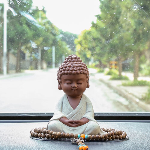 陶瓷器号保平安小和尚汽车摆件