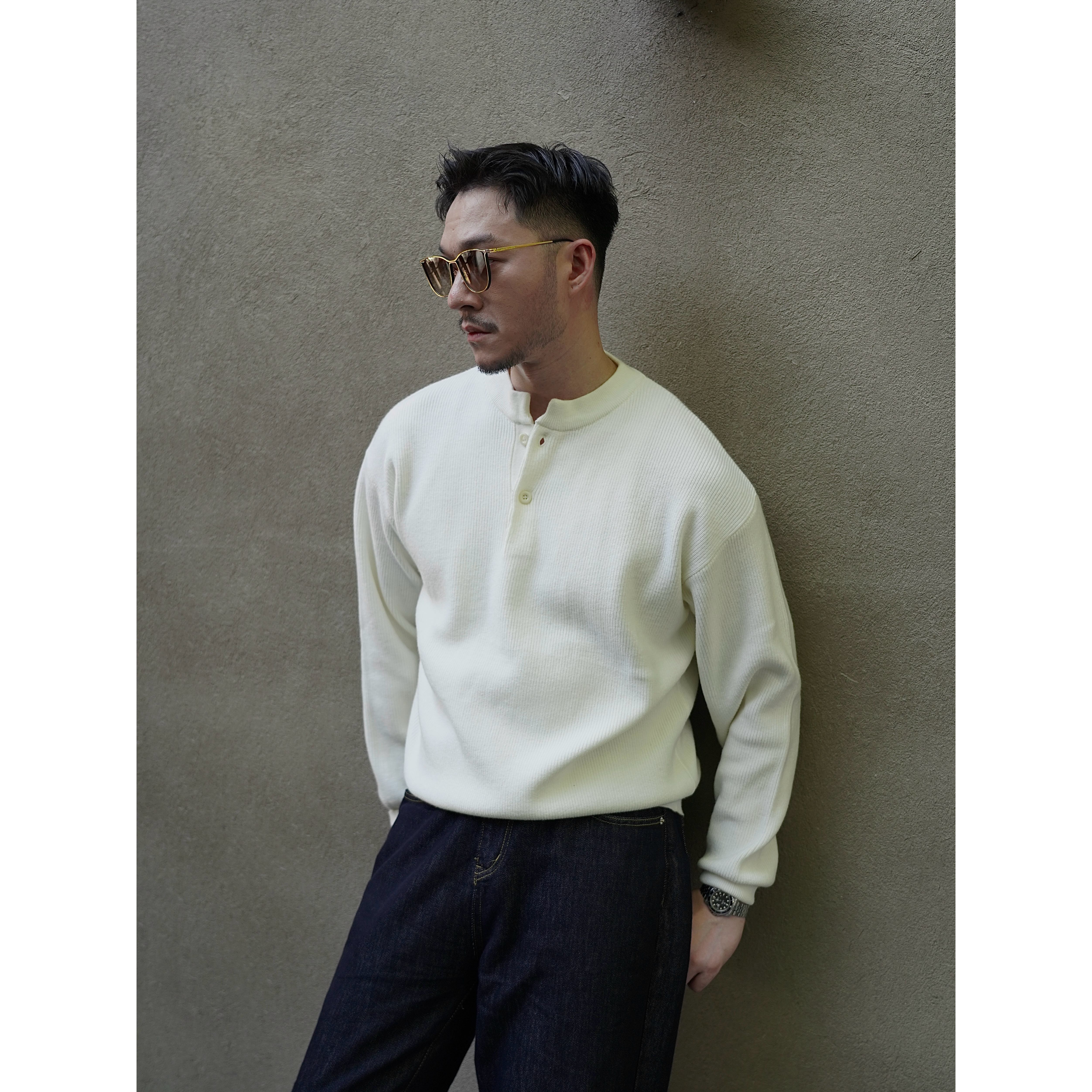 630G亨利领抗起球男士圆领毛衣