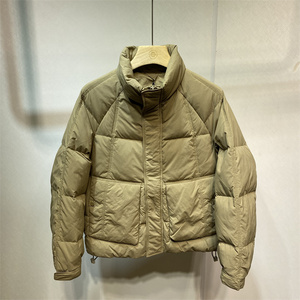 冬季立领羽绒服男士2024新款纯色微阔白鸭绒青年工装休闲保暖外套