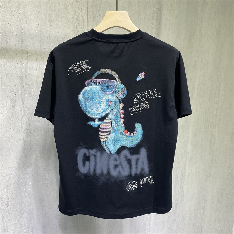潮牌卡通恐龙印花短袖T恤男夏季宽松圆领痞帅半袖上衣2026夏季T