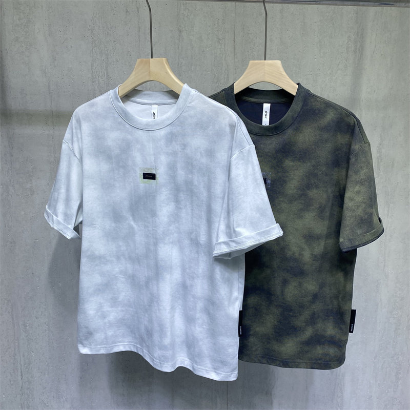 美式潮牌落肩袖短袖T恤男宽松印花百搭痞帅半袖上衣BG2夏季新款