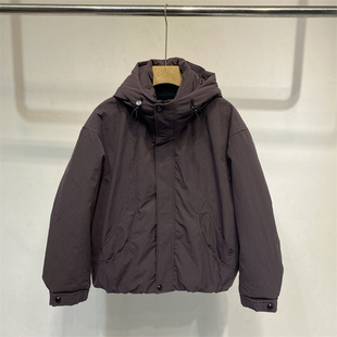 2025冬季新款青年连帽短款羽绒服男加厚保暖防风外套冬季90白鸭绒