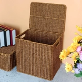Производитель источника Имитация лозы сплетенная корзина для хранения домашнего хранения, гостиная книга газета закуски и мусор в ванной комнате для хранения одежды для хранения одежды