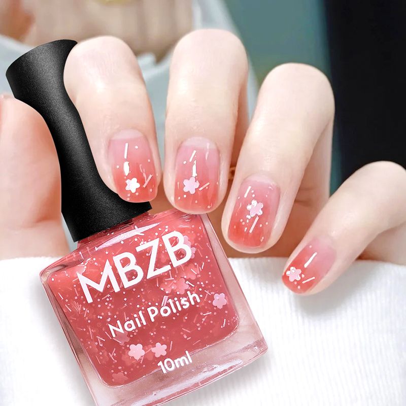 指甲油无味可撕拉免烤速干热卖可剥美甲可爱少女网红樱花亮片学生