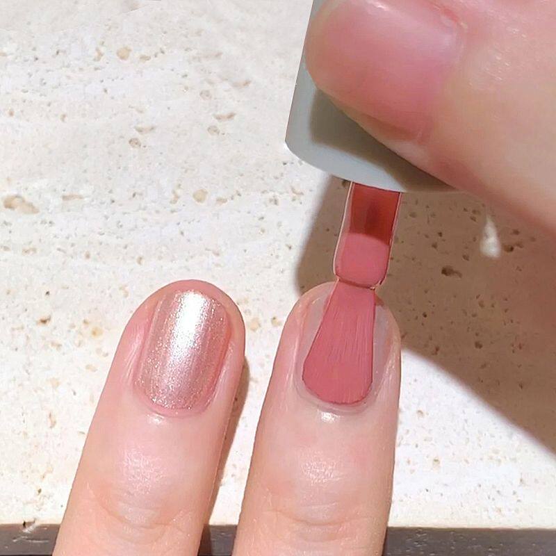 指甲油免烤快干秋冬学生款女防水豆沙粉色跳色显白百搭美甲不可剥