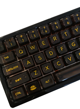 现货透明植物园键帽MDA高度131键小全套无加强筋有刻黑透雾白透光