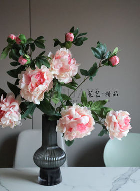 花开富贵天香牡丹花仿真洛阳大牡丹国花家居摆放玄关餐厅装饰插花