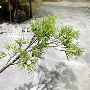 松树枝红松针圣诞松仿真树枝造景插花素材圣诞树枝白皮松