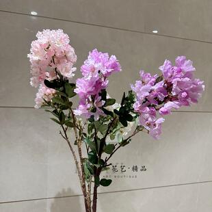 仿真紫薇花杜鹃婚礼装饰酒店大堂假树花材新楼盘园林满山红绢花