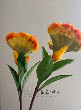 鸡冠花仿真花装饰摆件氛围感桌面花艺花艺素材婚礼道具花束