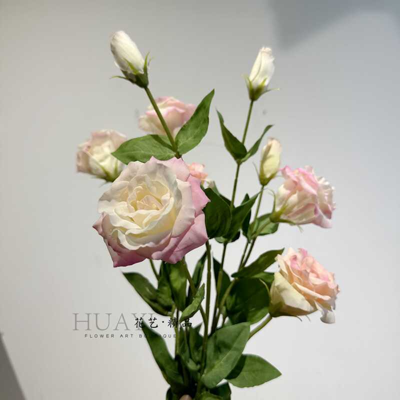 仿真花洋桔梗手感保湿家居装饰花艺单枝假花摄影道具摆件