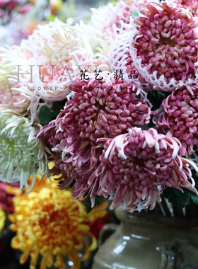 大菊花中式大韶菊花仿真花桌面装饰花艺唯美手捧花束插花造景