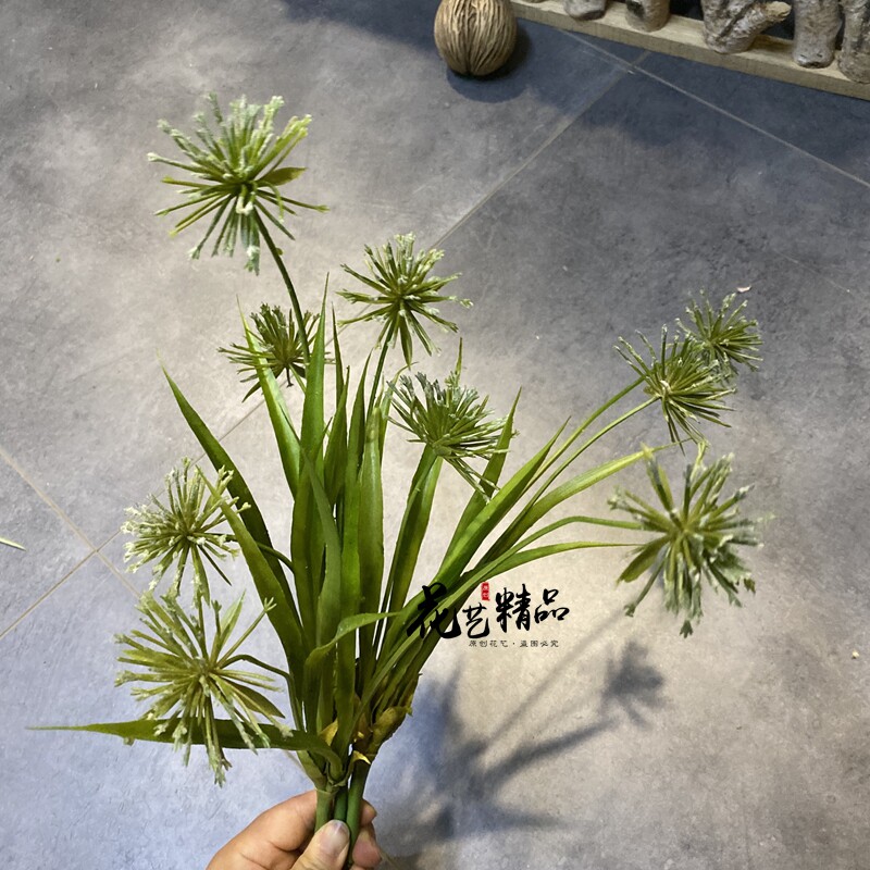 仿真小葱花葱球路路通假野果多肉植物蒲公英线条型素材美陈花艺