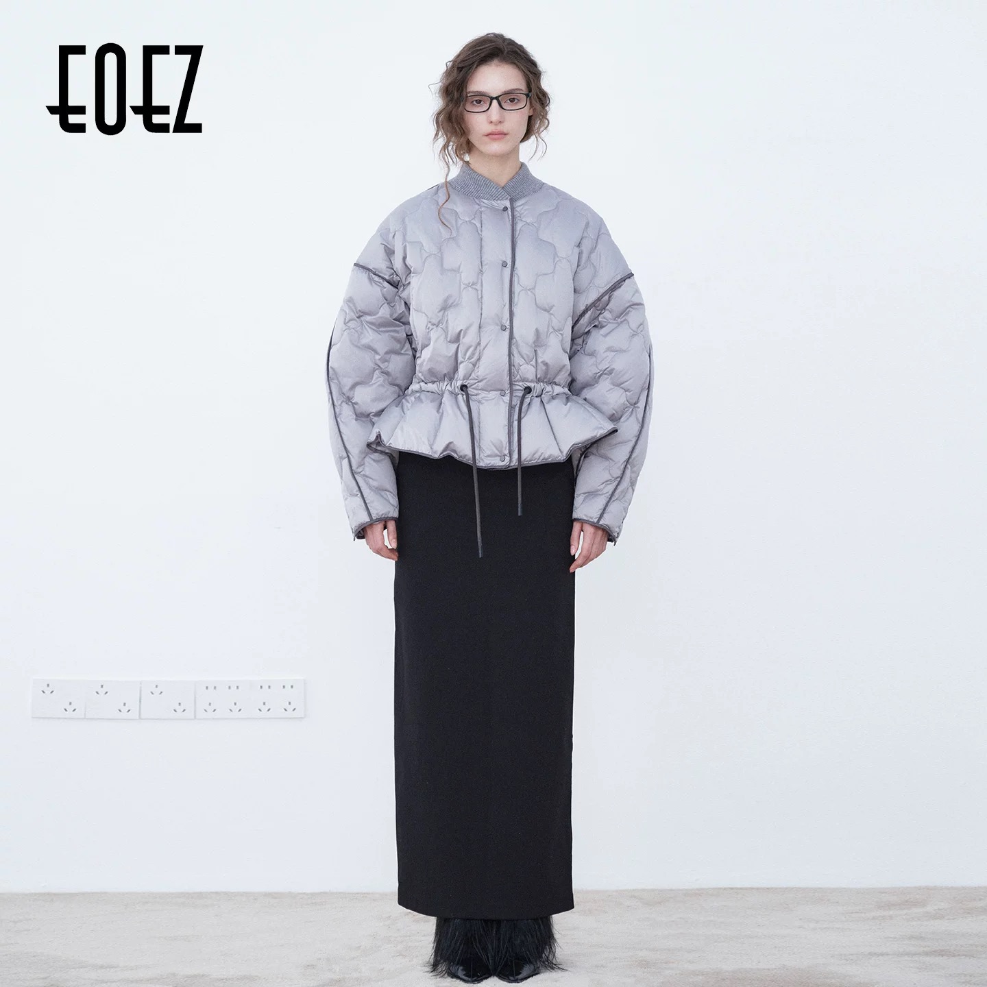 EOEZ 正品专柜 设计师  中长款 配腰带 羽绒服 鹅绒服  EZY7108