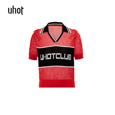 拍下立减 uhot | 诱货 女装折扣 26夏装 红色POLO针织短袖1Z025