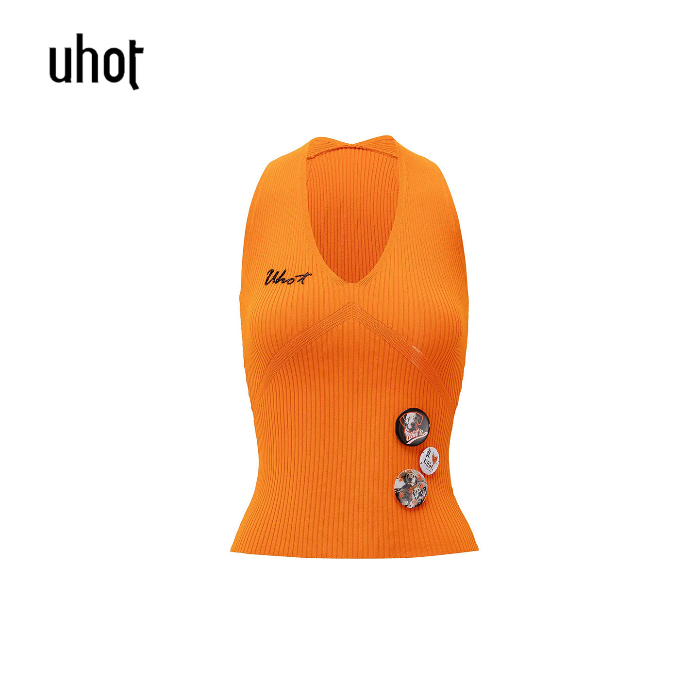 下单立减 uhot | 诱货 女装 正品 2026夏装 橘色背心 UWLR3N412图片